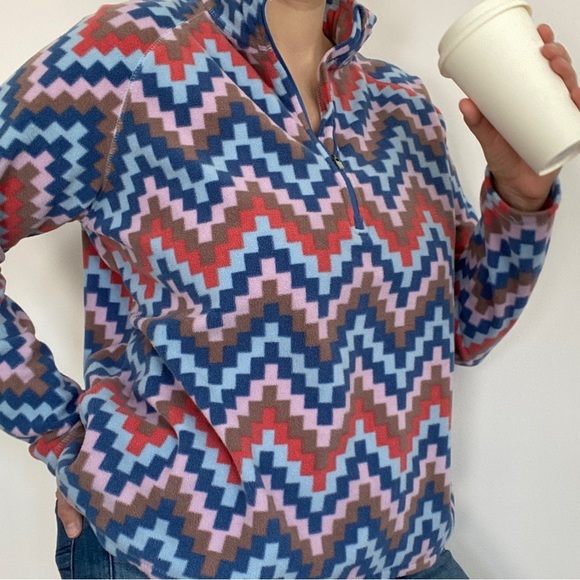 Eddie Bauer Aztec Geometric Print Fleece Zip-Up - Picture 1 of 7